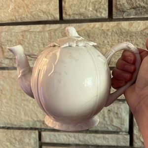Cream White Pumpkin Teapot